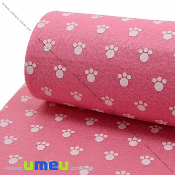 Фетр Лапки 1 мм, 20х30 см, Рожевий (FLT-030410)