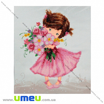 Набір для вишивання бісером VDV, Дівчинка з букетом ТН-782, 18х21 см (SXM-034739)