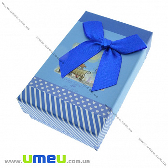 Подарочная коробочка Прямоугольная, 8х5х2,6 см, Синяя, 1 шт (UPK-035283)