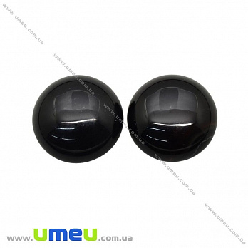 Кабошон нат. камінь Агат чорний, Круглий, 20 мм (KAB-025978)