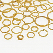 Кільця, Мікс 4-12 мм, товщина 0,7 мм, Золото, 5 г (PIN-051928)