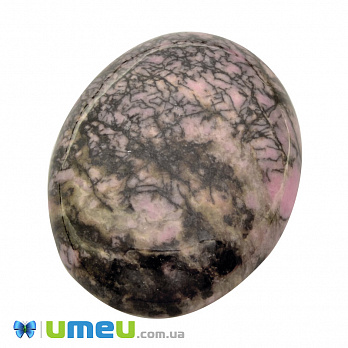 Кабошон нат. камінь Родоніт, Овал, 40,3 х30,2 мм (KAB-050545)