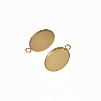 Основа овальна з нерж. сталі, 18х11 мм, 14х10 мм, Золото (STL-059483)