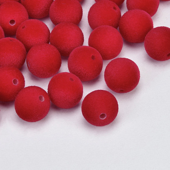 Намистина оксамитова, Кругла, 10 мм, Червона (BUS-060185) Намистина оксамитова, Кругла, 10 мм, Червона (BUS-060185)