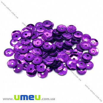 Пайетки Китай круглые граненые, 6,5 мм, Фиолетовые, 5 г (PAI-001517)