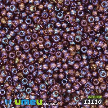 Бісер чеський №746 / 11110, Фиолетово-коричневий, Прозорий райдужний, 10/0 (BIS-036575)