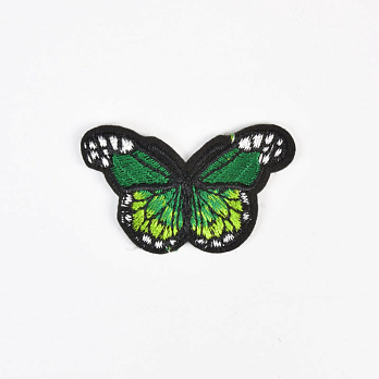 Термоаппликация Бабочка, 5,5х3,5 см, Зеленая (APL-060098)