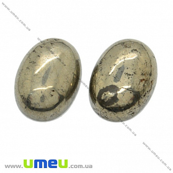 Кабошон нат. камень Пирит, Овал, 18х13 мм, 1 шт (KAB-003096)