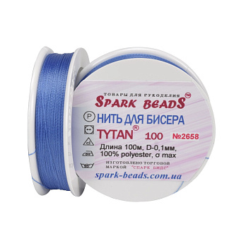 Нитка для бісеру Титан 100, Небесно-синя №2658, 100 м (MUL-010637)