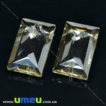 Подвеска стеклянная Crystallized (2 сорт), Golden Shadow, 23х14 мм, Прямоугольная, 1 шт (POD-000552)