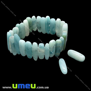 [Архів] Намистина натуральний камінь на два отвори Амазоніт, 20х6х5 мм (BUS-027505)