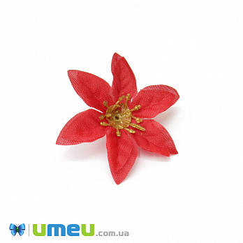 Пуансетія тканинна (головка), 65 мм, Червона (DIF-042879)