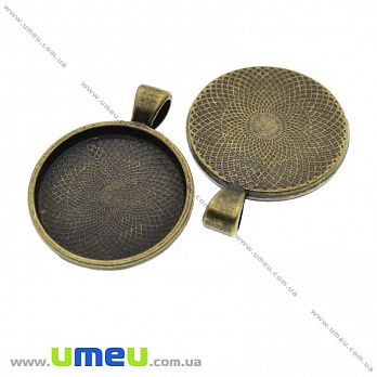 Основа круглая, 36х28 мм, 24,5 мм, Античная бронза, 1 шт (OSN-008840)