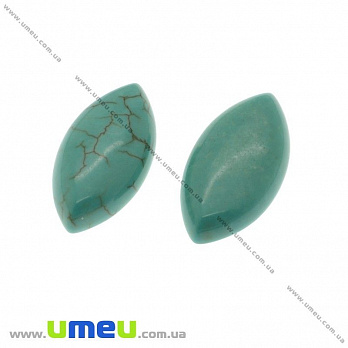 Кабошон нат. камінь Бірюза (син.), Човник, 21х10,5 мм (KAB-012673)