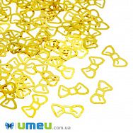 Декоративный элемент Бантик, 6х3х0,1 мм, Золото (DIF-047126)