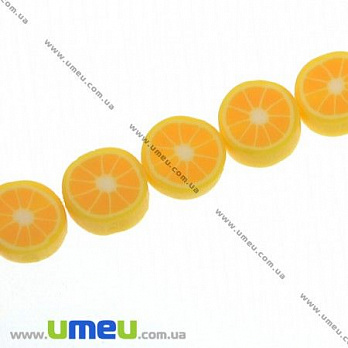 Бусина FIMO Апельсин, 10х5 мм, Оранжевая, 1 шт (BUS-003291)