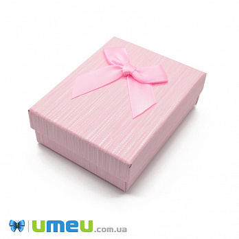 Подарункова коробочка Прямокутна в смужку, 9х7х3 см, Рожева (UPK-042820)