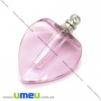 Скляний кристал Серце, Рожевий, 22х18 мм (DIF-006785)