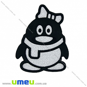 Термоаплікація блискуча Пингвинчик, 7х7 см (APL-020984)