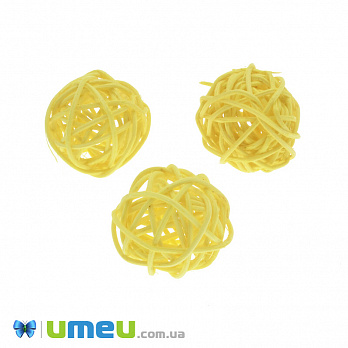 Куля з ротанга, 30 мм, Жовтий (DIF-042903)