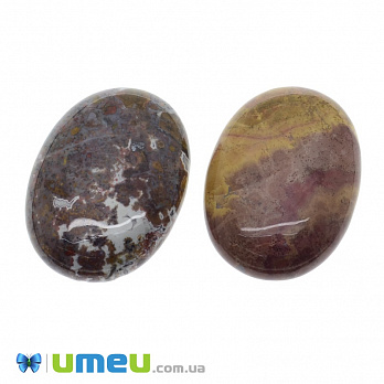 Кабошон нат. камень Яшма, Овал, 40х30 мм, 1 шт (KAB-038495)