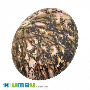 Кабошон нат. камінь Родоніт, Овал, 40,2 х30,1 мм (KAB-050547)