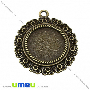 Основа кругла, 39х34 мм, 20 мм, Антична бронза (OSN-028263)