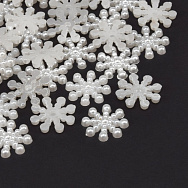 Кабошоны пластиковые, Снежинки, 14 мм, Белые (KAB-060895)