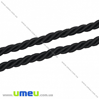 Шнур крученый, Черный, 4 мм, 1 м (LEN-010574)