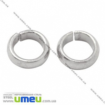З'єднувальне колечко з нерж. сталі, 7 мм, 2 мм, Темне срібло (STL-007752)
