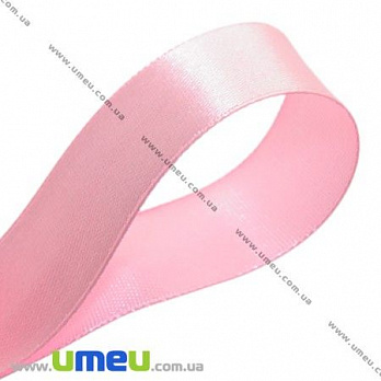 Атласная лента, 25 мм, Розовая светлая, 1 м (LEN-017581)
