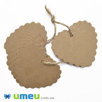 [Архів] Бірка для подарунків, 6,5х6 см, Крафт (UPK-050774)