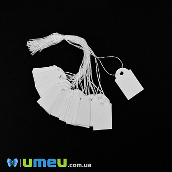 [Архів] Бірка для подарунків, 2,4 х1,5 см, Біла (UPK-050767)