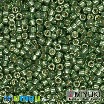 Бісер японський Miyuki Delica 11/0 DB1845, Duracoat Galvanized, Зелений (BIS-045487)