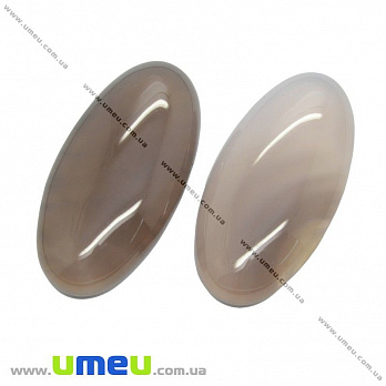 Кабошон нат. камінь Агат сірий, Овал, 30х15 мм (KAB-012642)