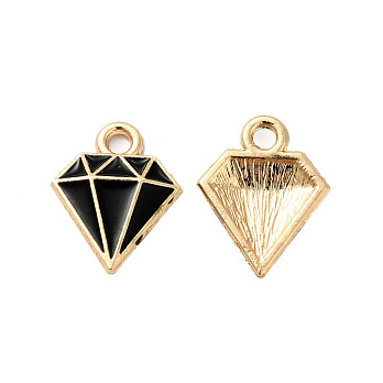 Підвіска метал. Кристал чорний, 15х12 мм, Золото (POD-028301)
