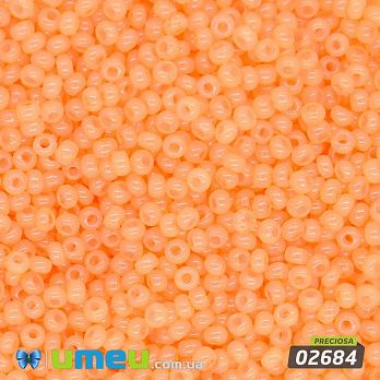 Бісер чеський №439/02684, Помаранчевий світлий, Алебастровий, 10/0 (BIS-043794)