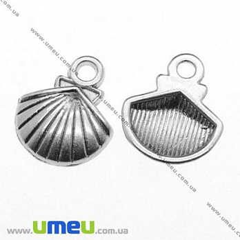 [Архів] Підвіска метал. Мушля, 14х12 мм, Темне срібло (POD-008013)