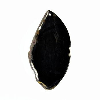 Зріз Агату, Чорний, 71х37 мм (POD-032515)