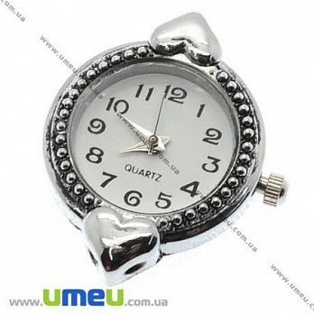 [Архів] Годинник для браслетів Серця, Античне срібло, 31х26 мм (CLC-007506)