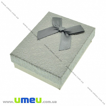 Подарочная коробочка Прямоугольная с узором, 9х7х3 см, Серая, 1 шт (UPK-023104)