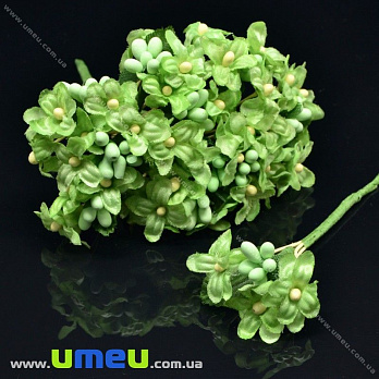 [Архів] Незабудки тканинні з тичинкою, 20 мм, Салатові (DIF-019823)