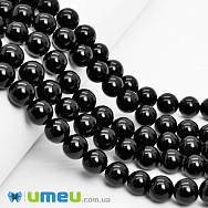 Бусины Агат черный, Натур. камень, 10 мм, Круглые (BUS-049733)