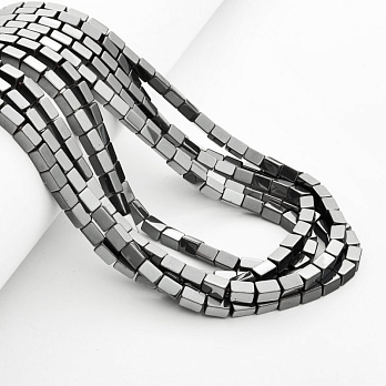 Намистини Гематит, Нат. кам., Прямокутник, 4х6 мм (BUS-054018)