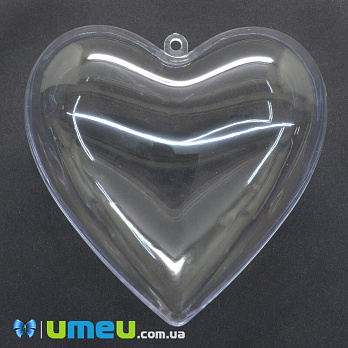 Серце пластикове збірне з 2 половинок, 10 см, Прозоре (DEC-043251)