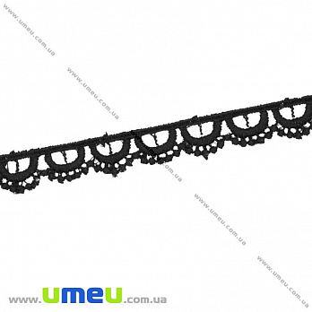 Мереживо плетене, 10 мм, Чорне (LEN-011871)