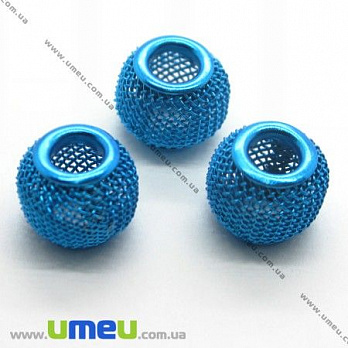 [Архів] Намистина мет. сітчаста, 12х10 мм, Синя (BUS-004178)