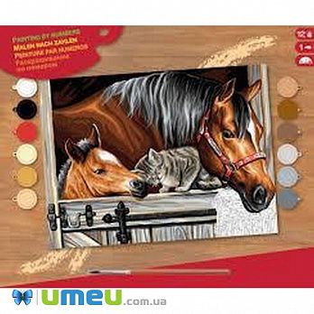 Набір для творчості Sequin Art PAINTING BY NUMBERS SENIOR Тріо у стайні (DIF-043446)