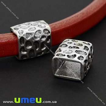 [Архів] Намистина мет. Regaliz, 15х14 мм, Античне срібло (BUS-009155)