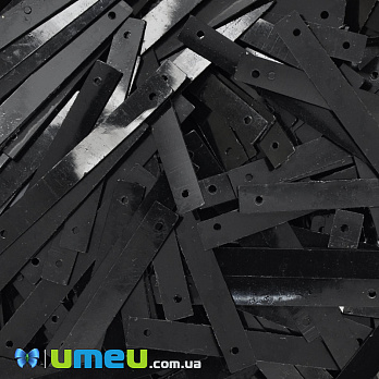 Паєтки Індія прямокутні, 34х4 мм, Чорні (PAI-041042)